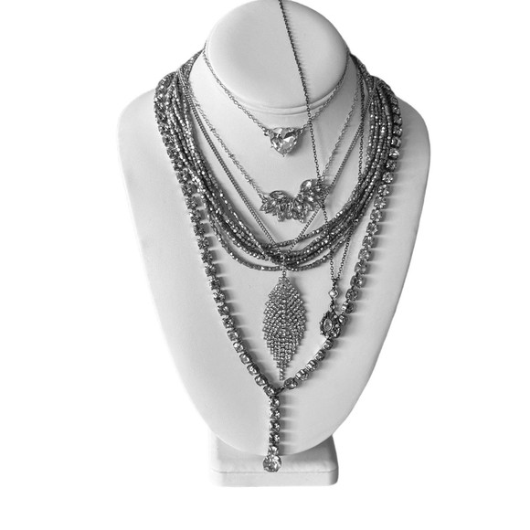 Rhinestone Silver Tone 53 Pieces Vtge to Now Necklaces Bracelets Earrings Broch - Picture 4 of 16